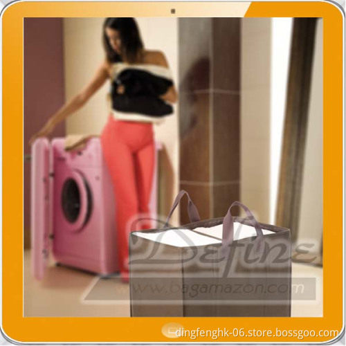 2 Compartment Laundry Hamper with Reinforced Carry Handles